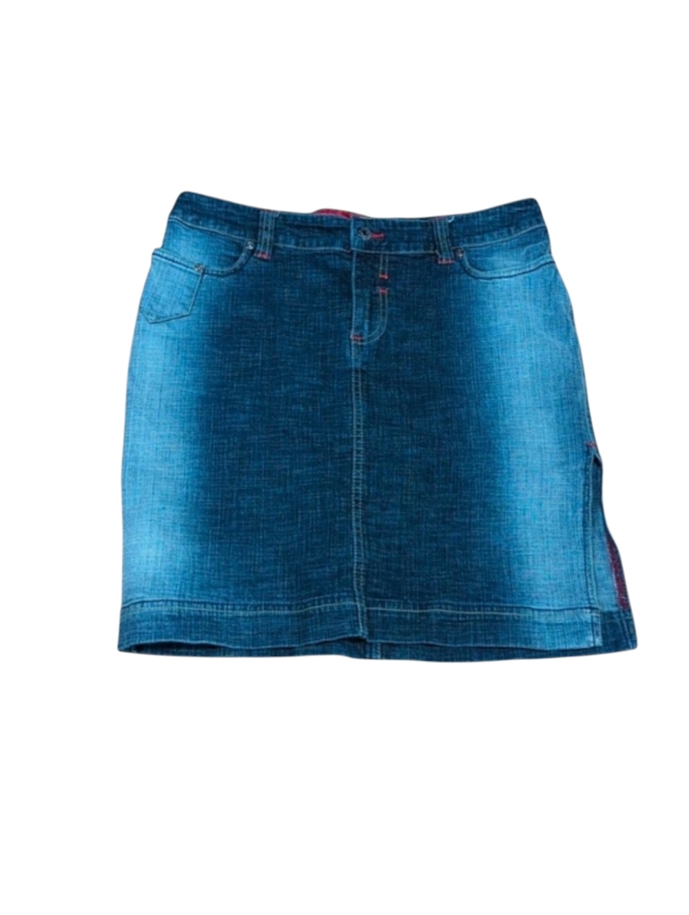 Ecko Red Y2K Denim Skirt with Side Slit